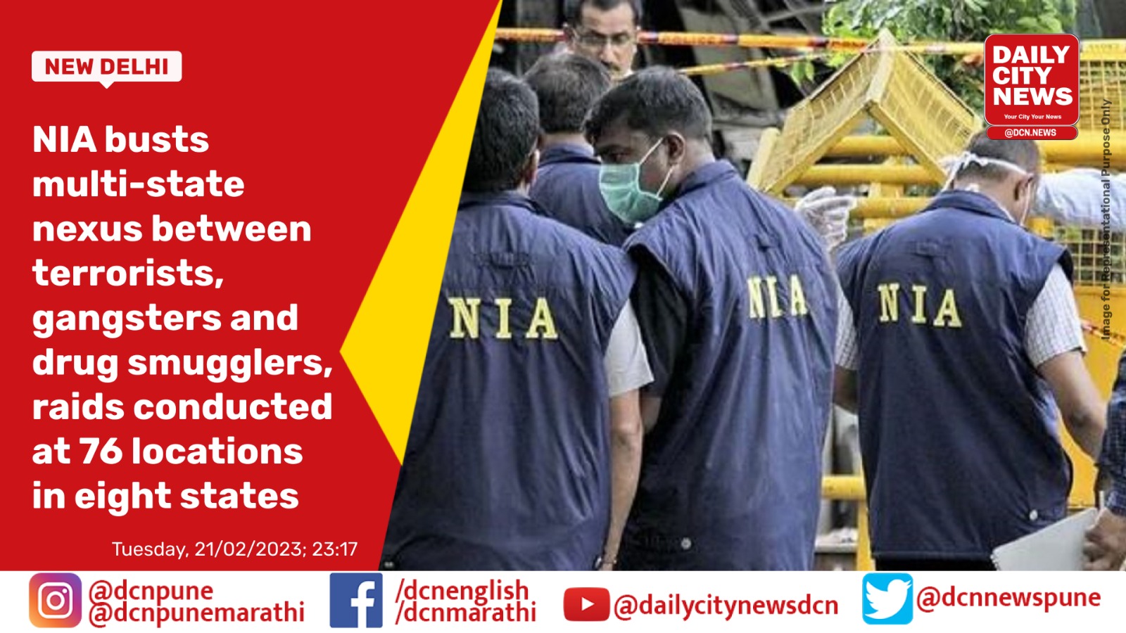 NIA busts multi-state nexus between terrorists, gangsters and drug smugglers, raids conducted at 76 locations in eight states