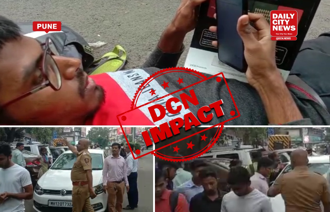 Young man protesting against policemen who stop him at tilak chowk comes to notice