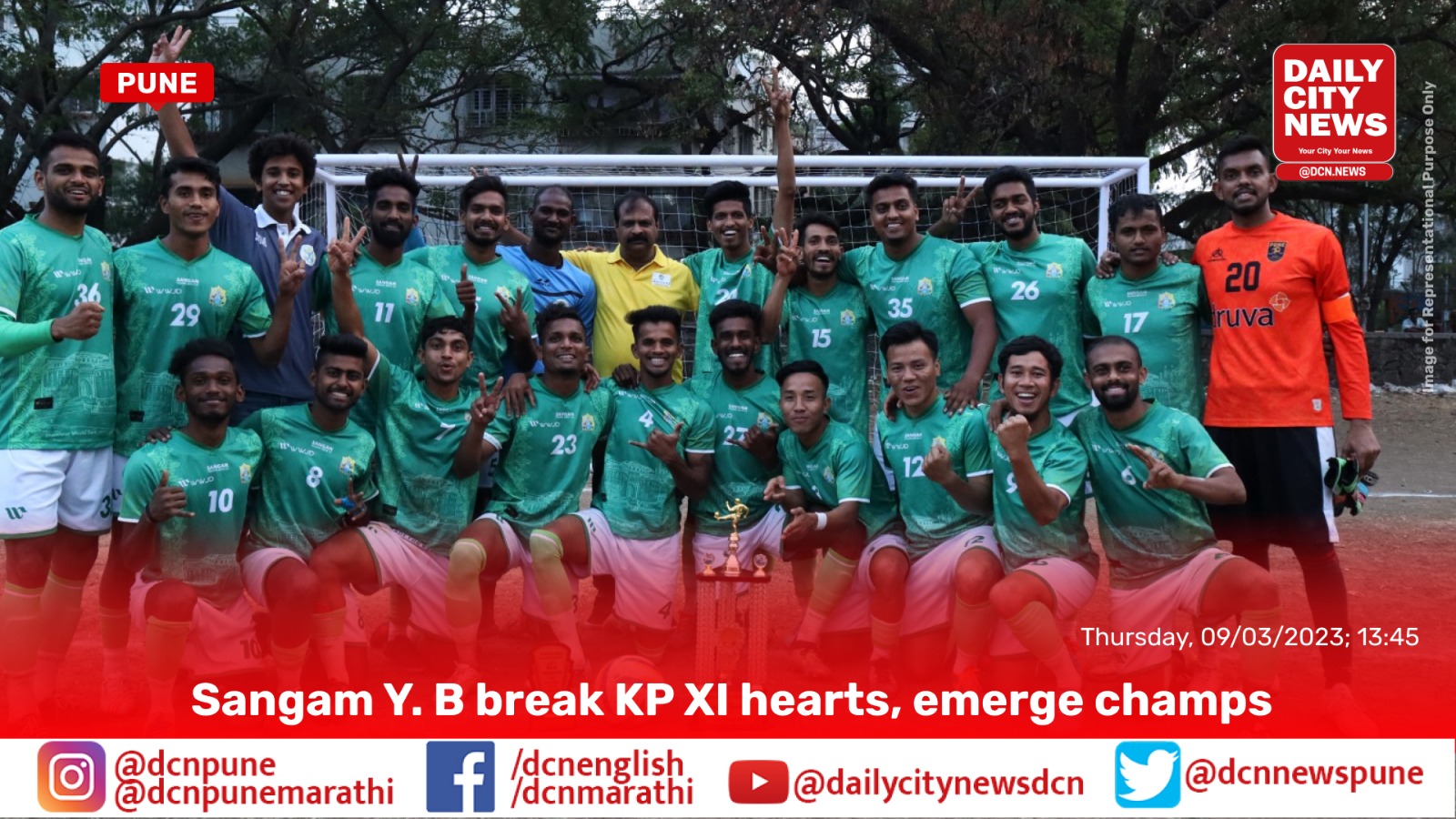 Sangam Y. B break KP XI hearts, emerge champs