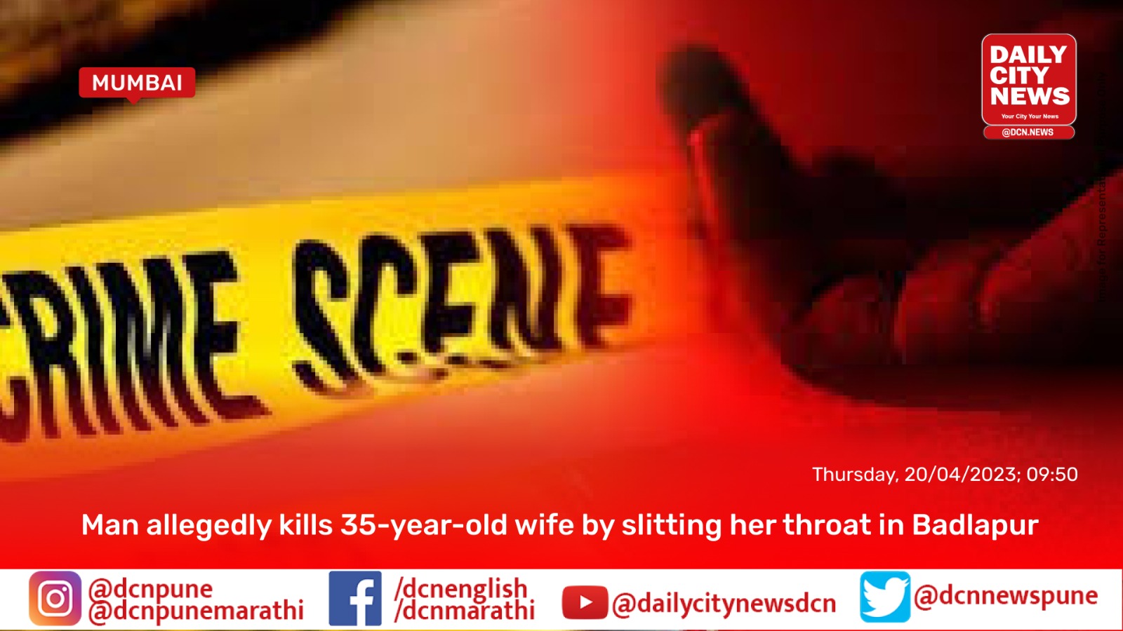 Man allegedly kills 35-year-old wife by slitting her throat in Badlapur