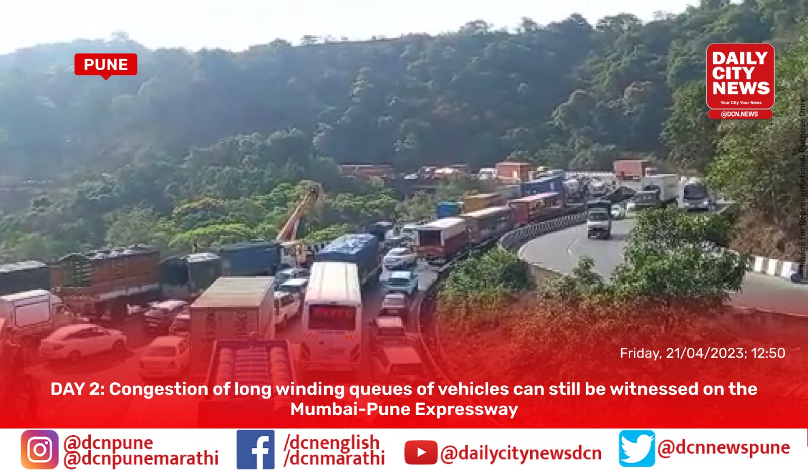 DAY 2: Congestion of long winding queues of vehicles can still be witnessed on the Mumbai-Pune Expressway