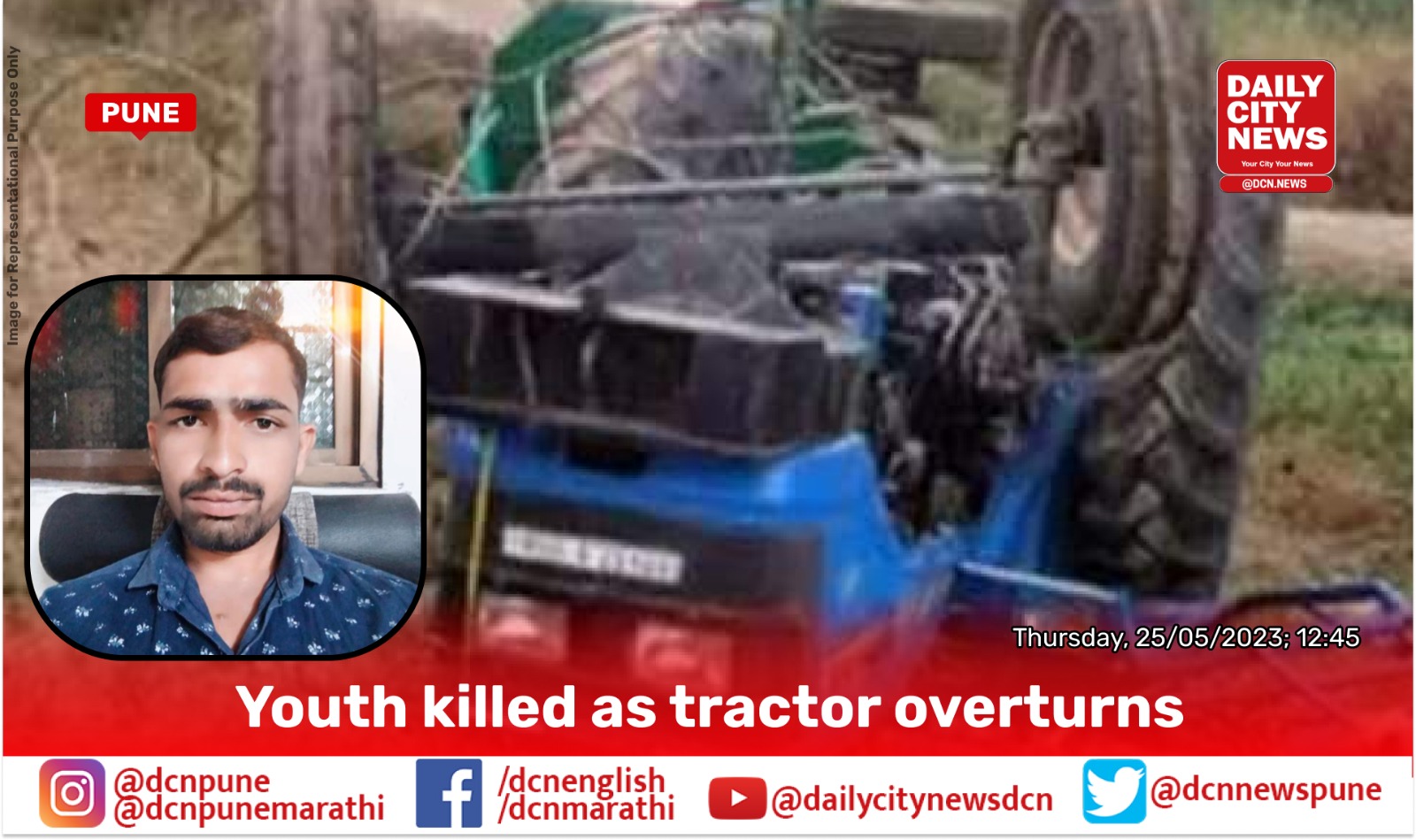 Youth killed as tractor overturns