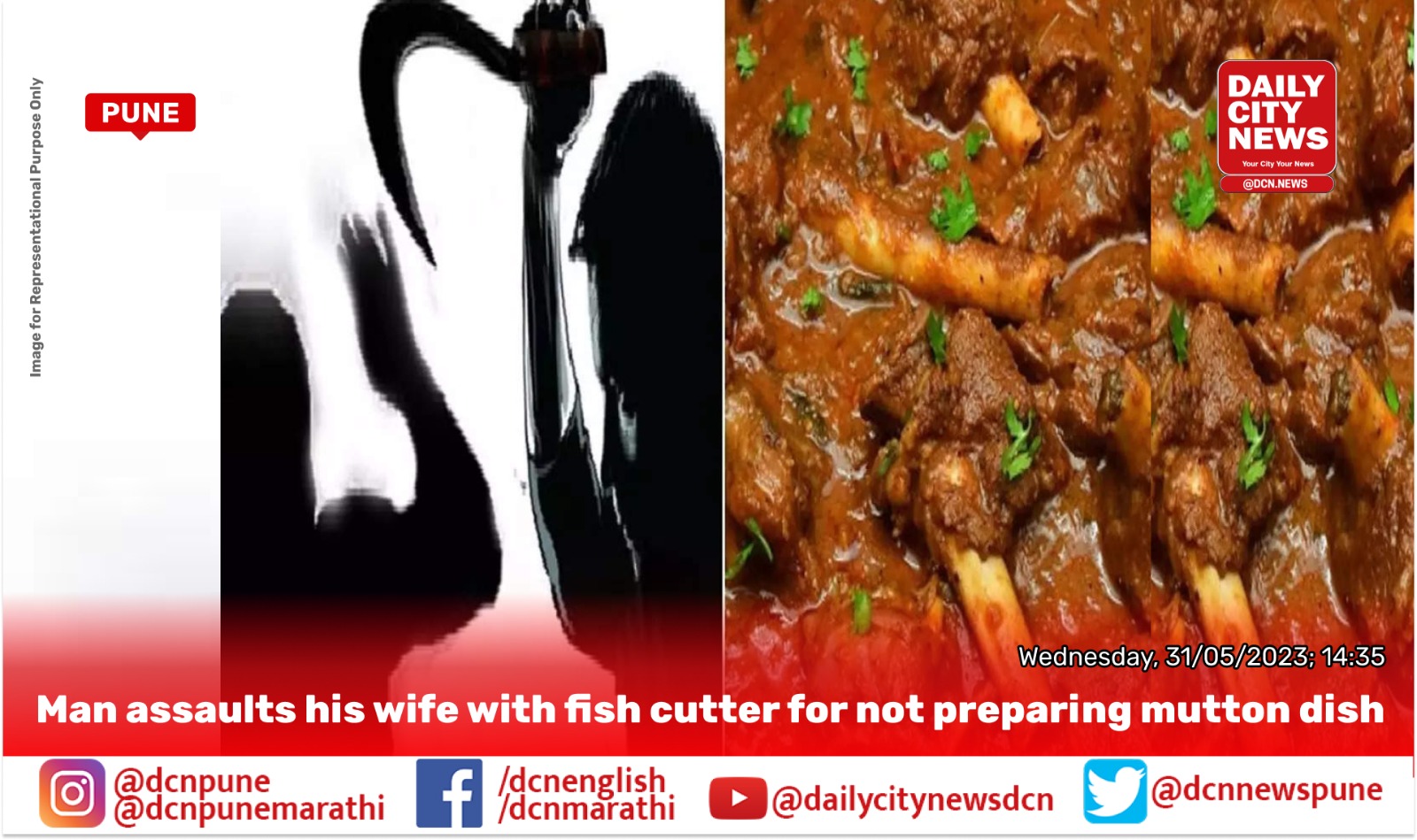 Man assaults his wife with fish cutter for not preparing mutton dish