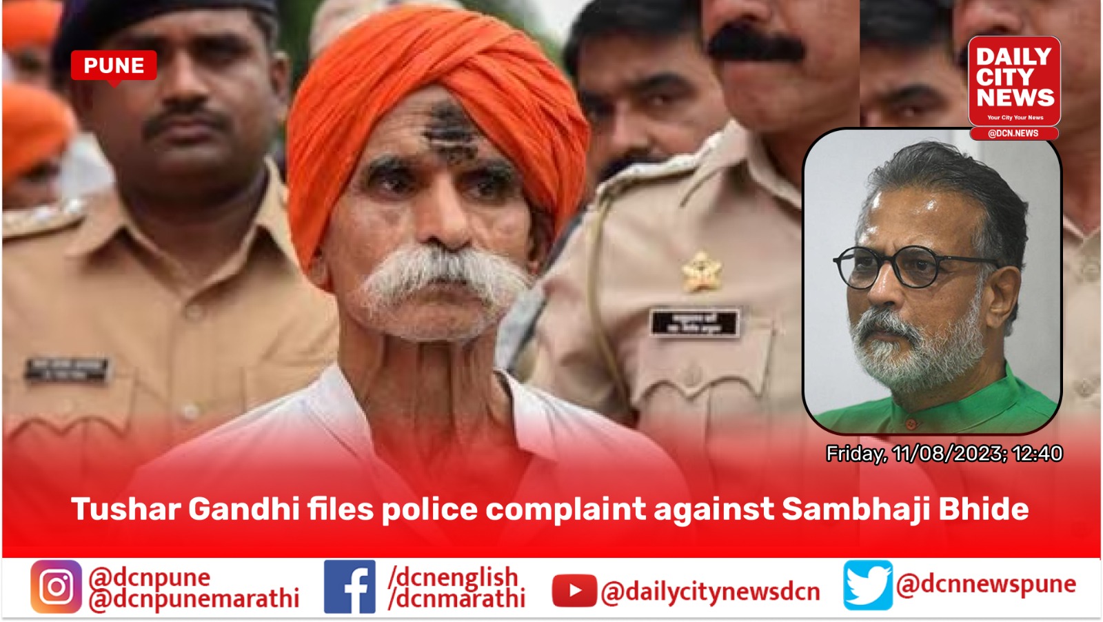 Tushar Gandhi files police complaint against Sambhaji Bhide