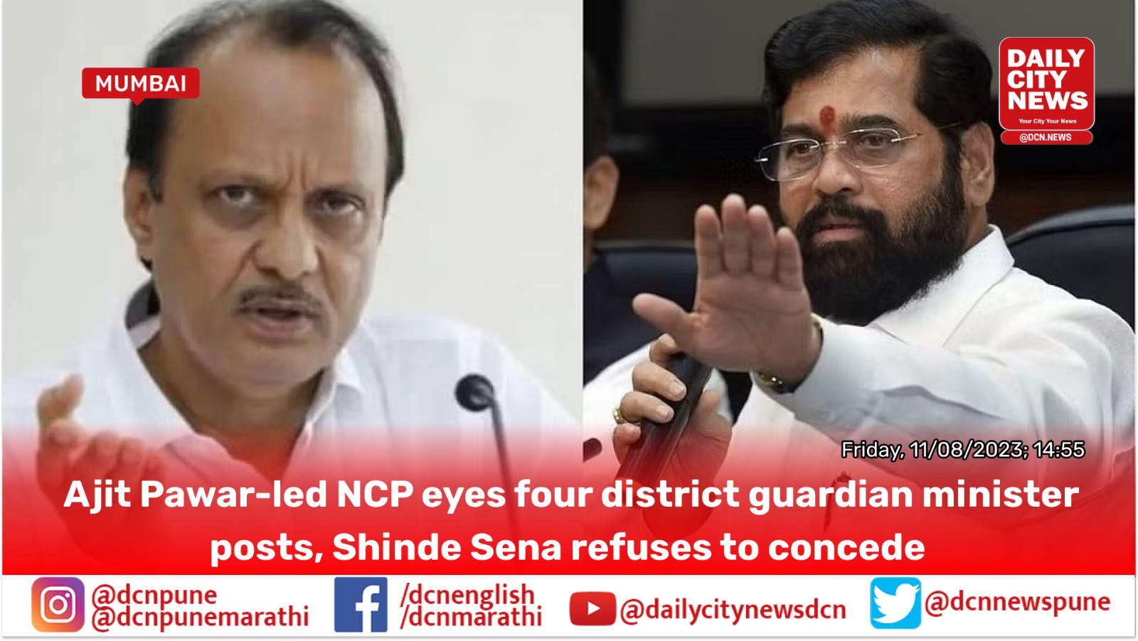 Ajit Pawar-led NCP eyes four district guardian minister posts, Shinde Sena refuses to concede