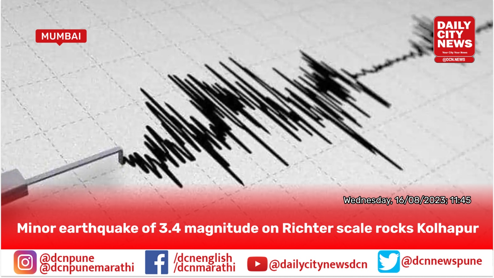 Minor earthquake of 3.4 magnitude on Richter scale rocks Kolhapur