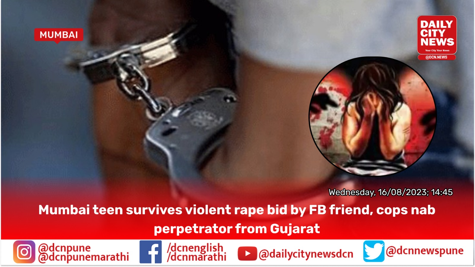Mumbai teen survives violent rape bid by FB friend, cops nab perpetrator from Gujarat