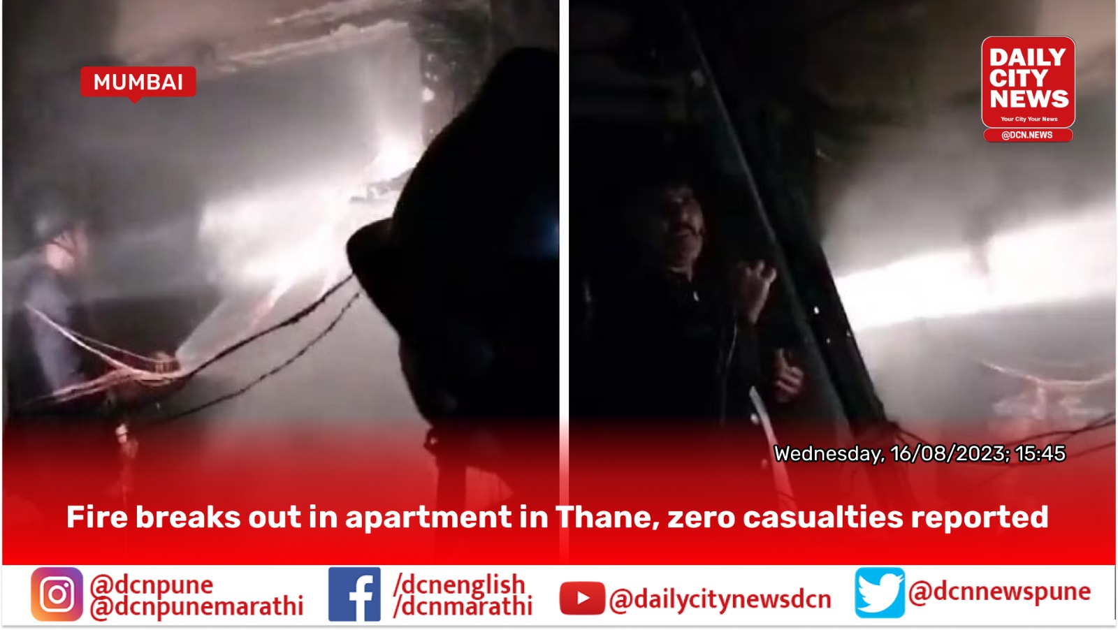 Fire breaks out in apartment in Thane, zero casualties reported